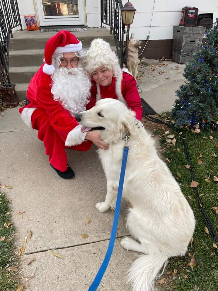 "That dog has come every year to see us. He gets a special treat each year. (I don't know the owner, but I know he comes every year :-) )" - Kortni